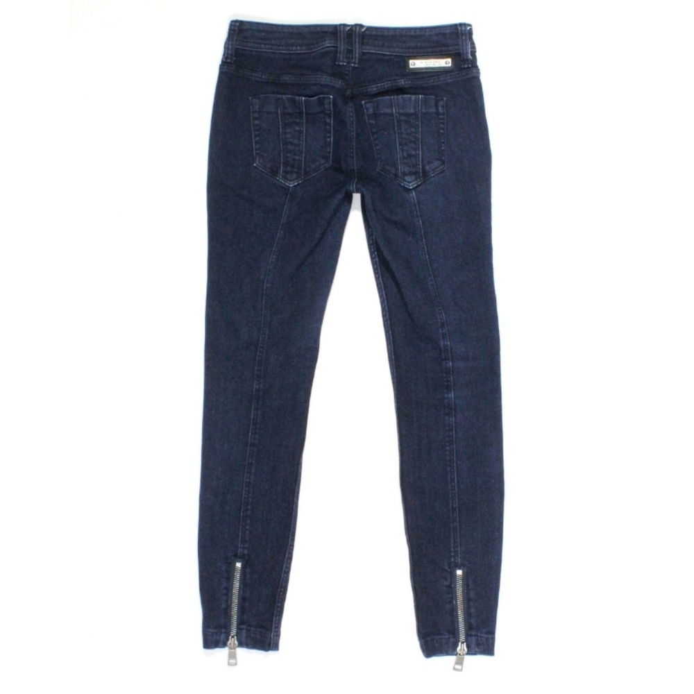 Burberry Brit Bexton Skinny Moto Zip Jeans Dark
